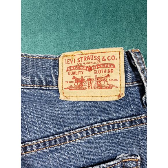 Levis 505 Jeans Size 6 Long Womens Blue Stretch Pants Denim Mid Rise Straight - Picture 12 of 13